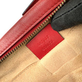 Pre-owned gucci red quilted leather marmont matelasse camera bag front