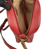 Pre-owned gucci red quilted leather marmont matelasse camera bag front