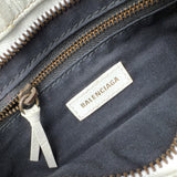 Pre-owned balenciaga agneau graffiti all over classic hardware mini city white multicolor front