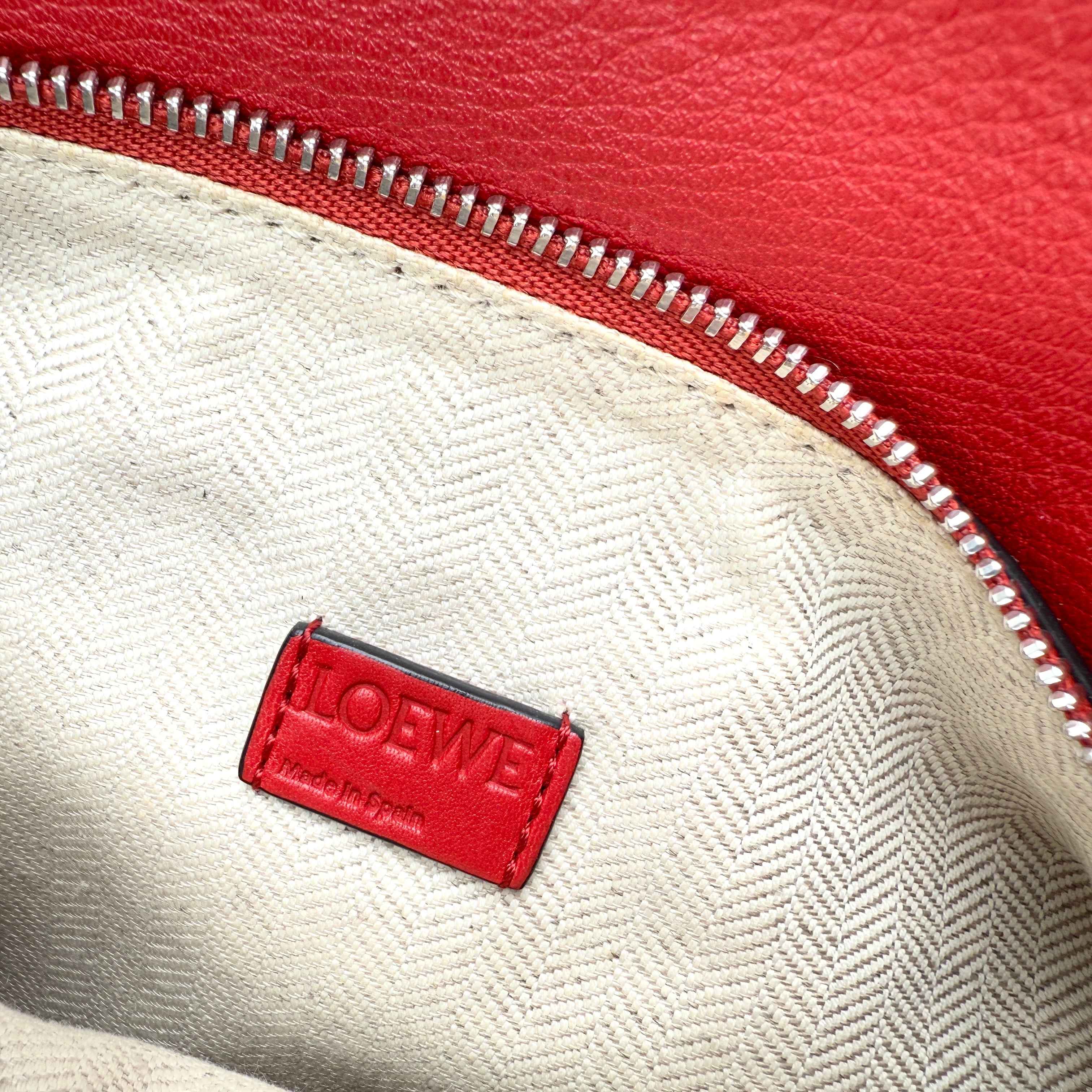 Loewe Raspberry Calfskin Mini Puzzle Bag