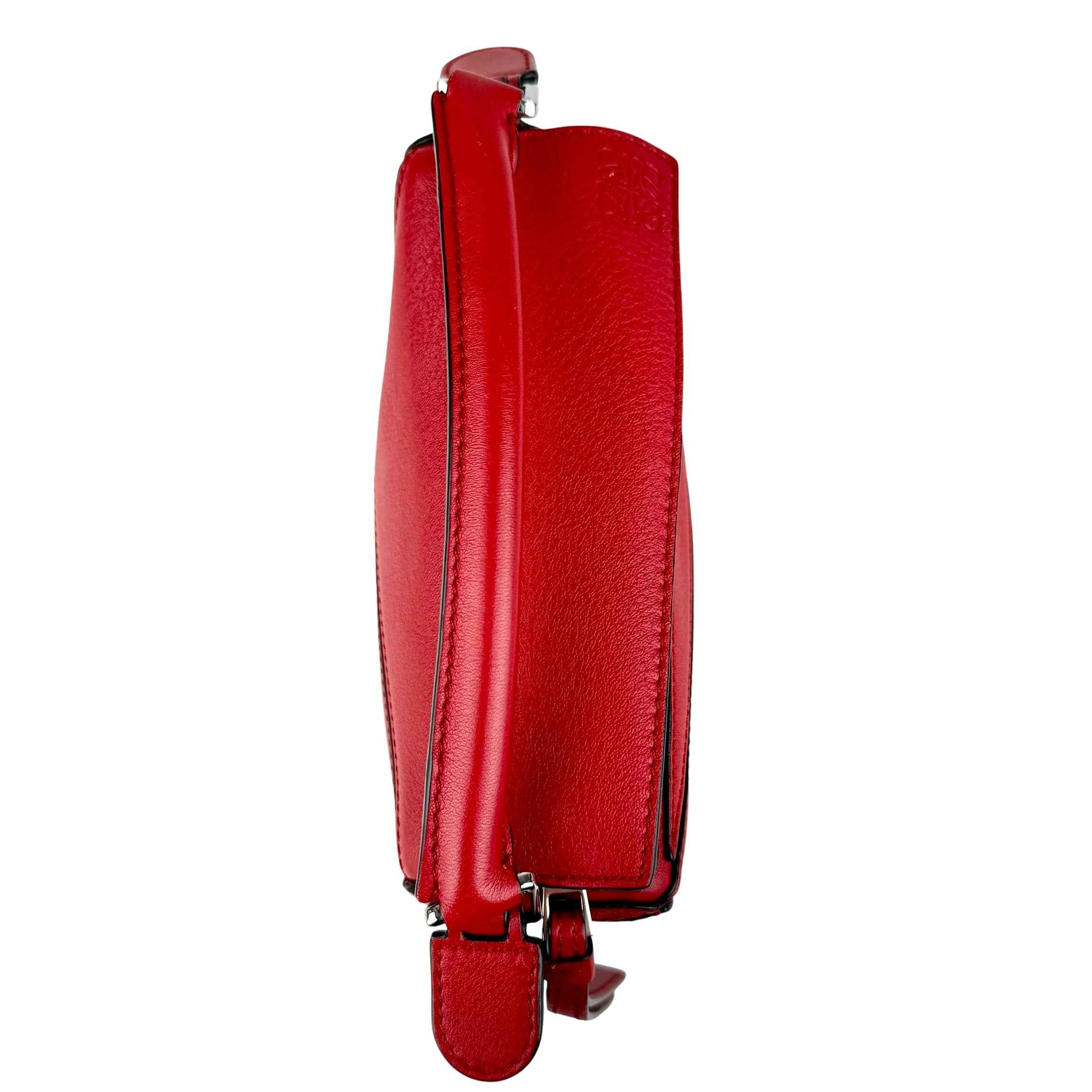Loewe Raspberry Calfskin Mini Puzzle Bag