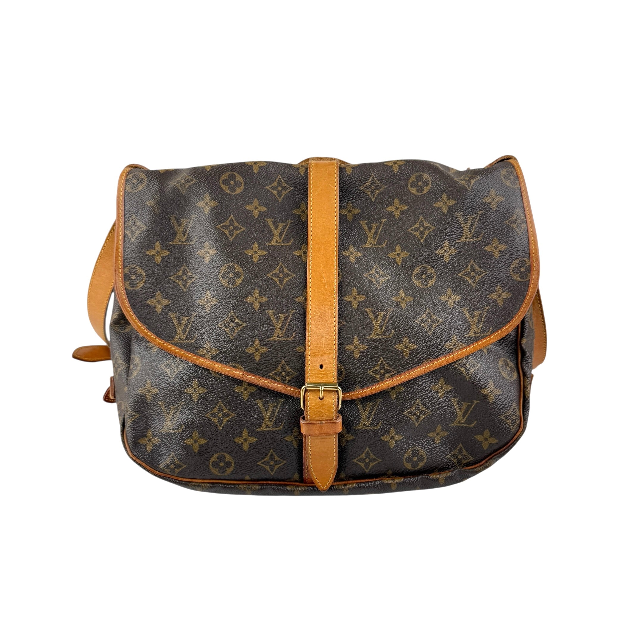 Pre-owned Louis Vuitton Monogram Canvas Saumur Messenger Bag messenger bag back view