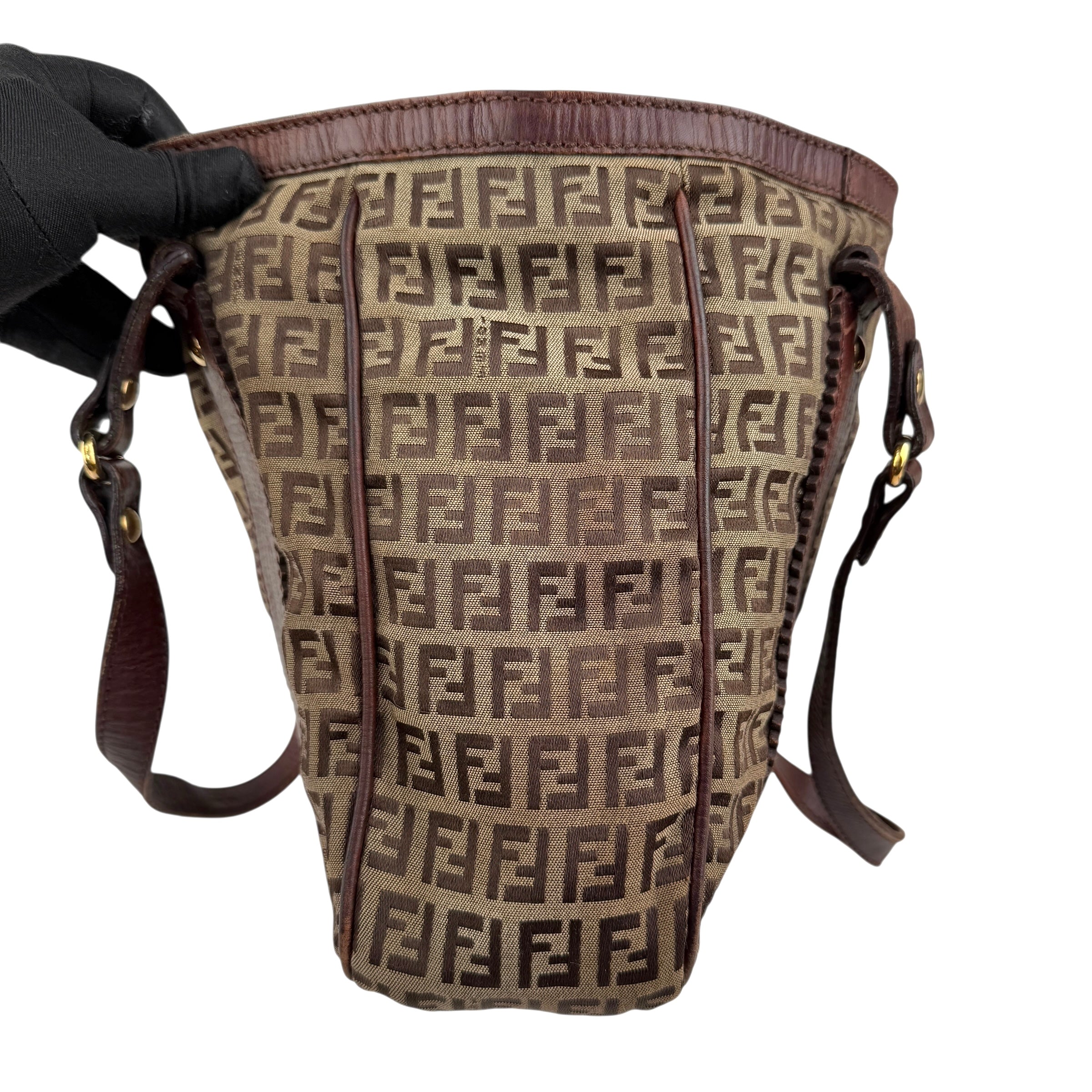 Pre-owned Fendi Zucca Tote Bag Beige Canvas and Leather tote bag