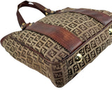 Pre-owned Fendi Zucca Tote Bag Beige Canvas and Leather tote bag