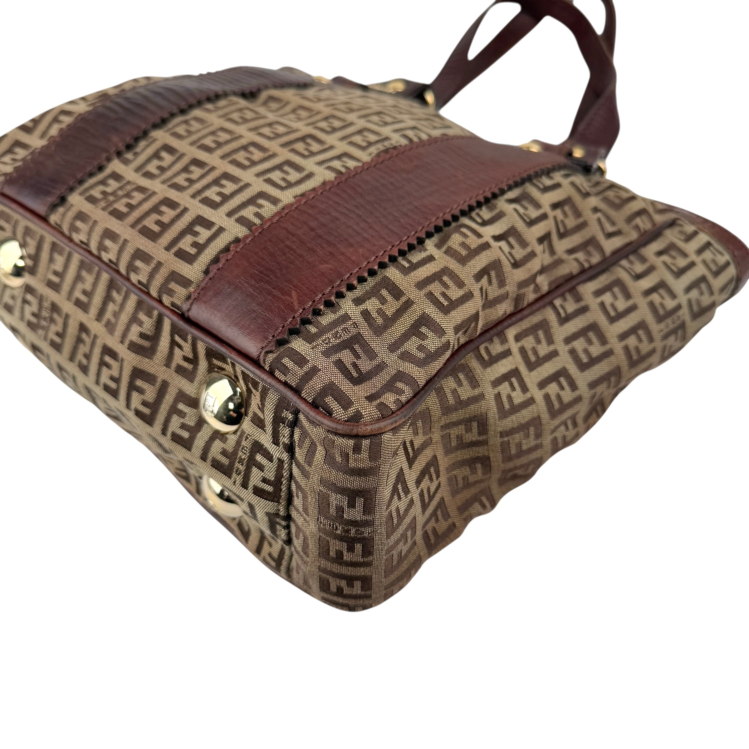 Pre-owned Fendi Zucca Tote Bag Beige Canvas and Leather tote bag