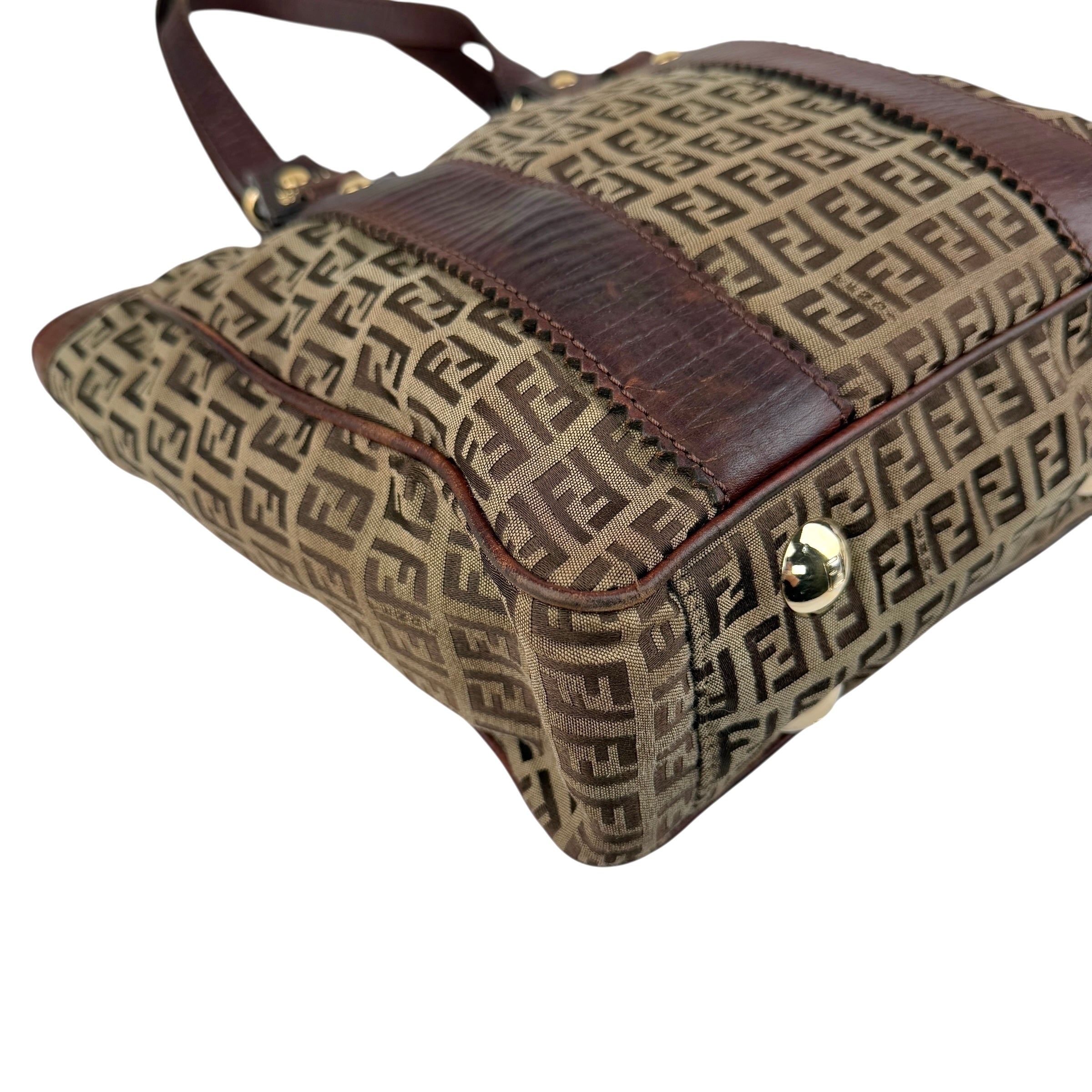 Pre-owned Fendi Zucca Tote Bag Beige Canvas and Leather tote bag