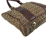 Pre-owned Fendi Zucca Tote Bag Beige Canvas and Leather tote bag