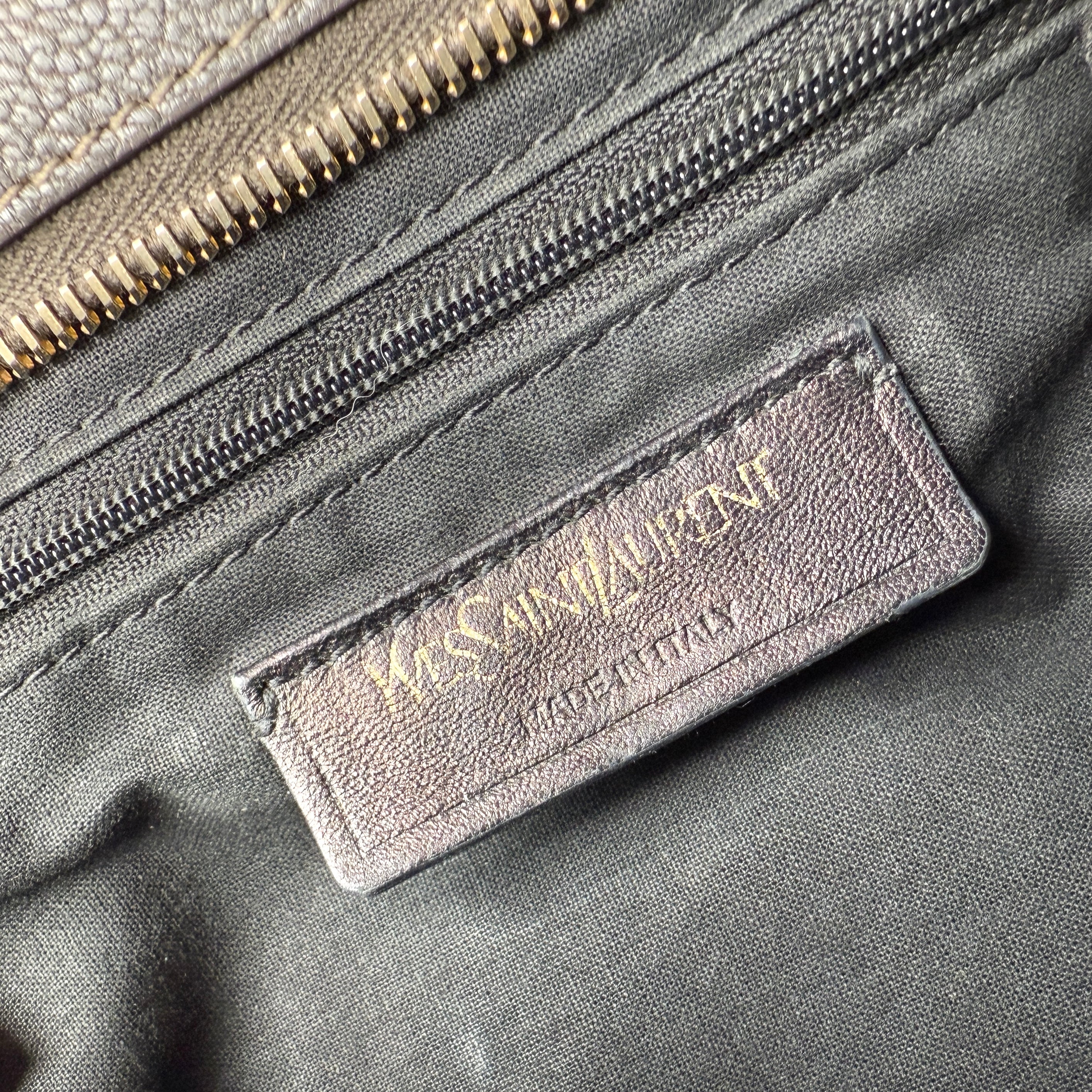 Pre-owned Saint Laurent Grey Calfskin Leather Cabas Chyc bag