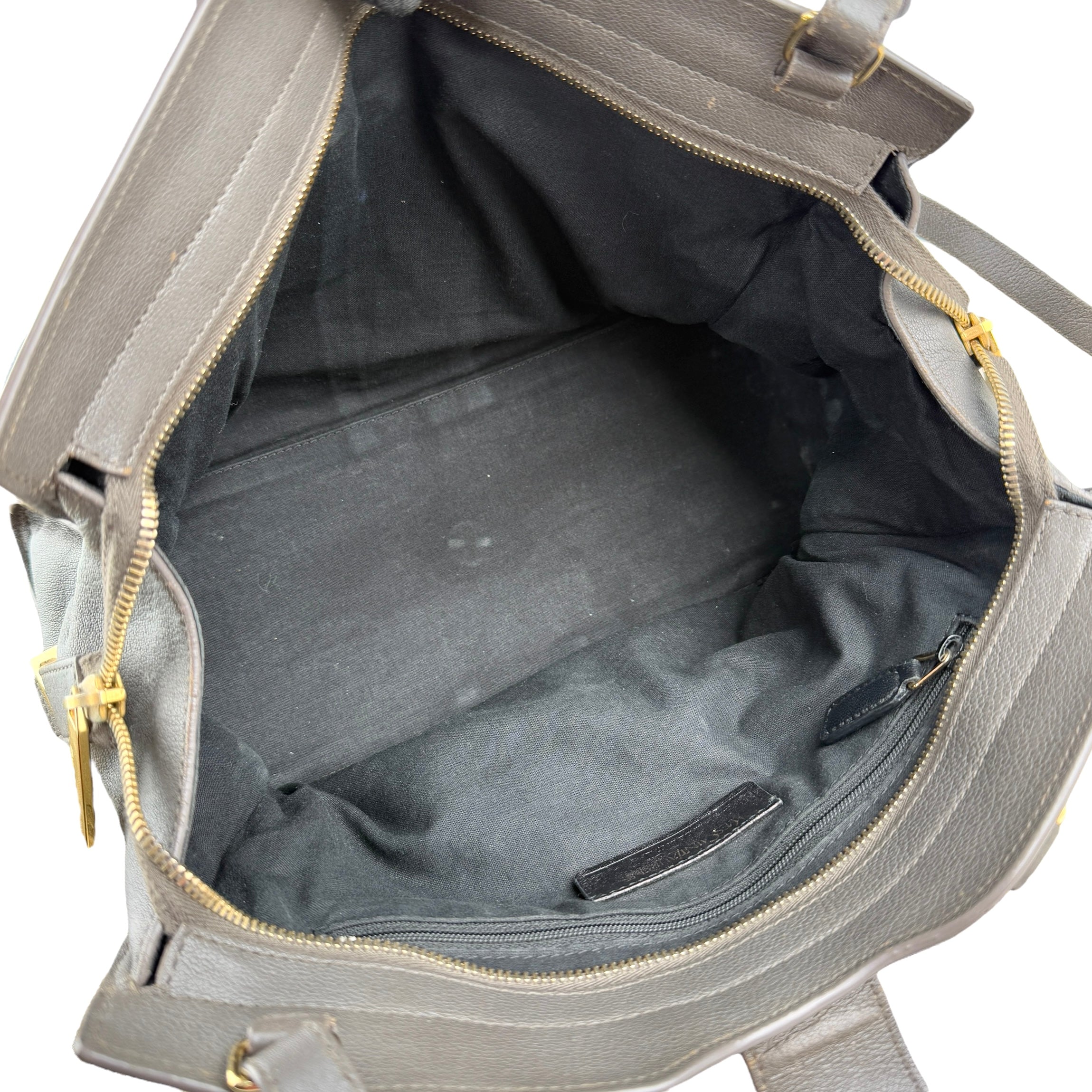 Pre-owned Saint Laurent Grey Calfskin Leather Cabas Chyc bag