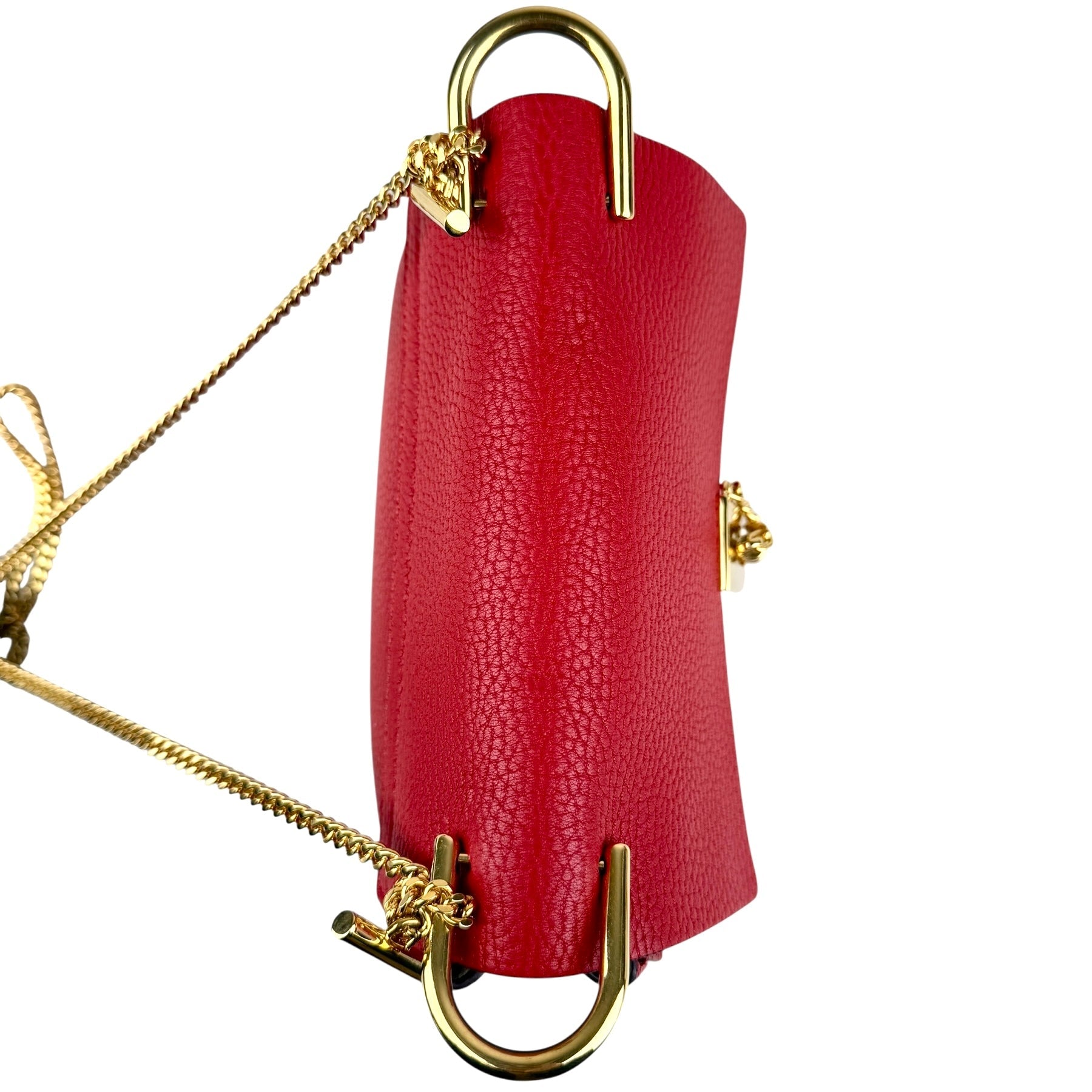 Pre-owned Chloé Chloe Red Pebbled Leather Drew bag