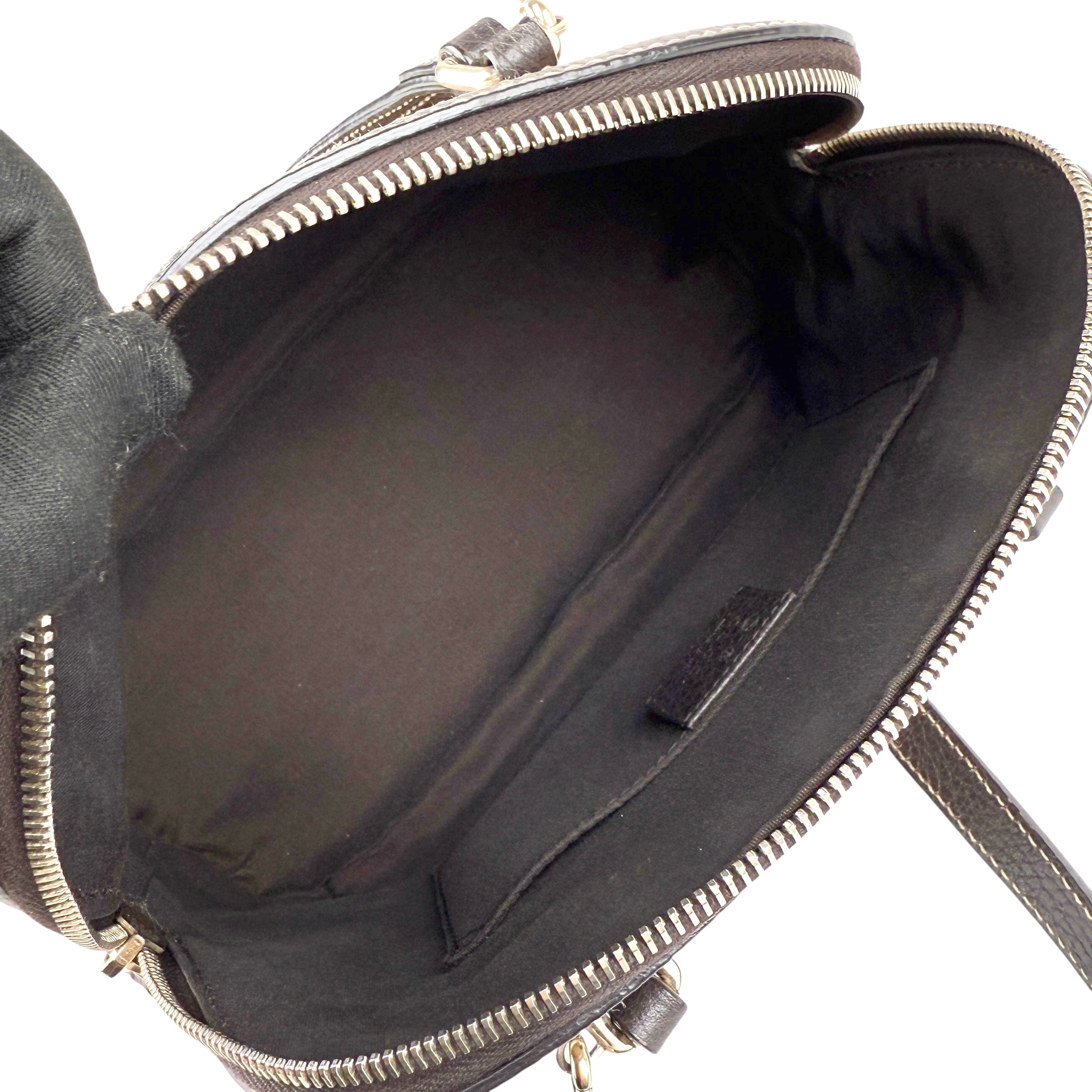Pre-owned Gucci Brown GG Crystal Canvas Dome Handbag Small