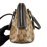 Pre-owned Gucci Brown GG Crystal Canvas Dome Handbag Small