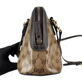Pre-owned Gucci Brown GG Crystal Canvas Dome Handbag Small