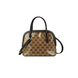 Gucci Brown GG Crystal Canvas Dome Handbag Small