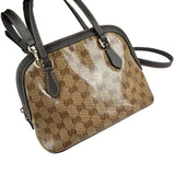Gucci Brown GG Crystal Canvas Dome Handbag Small