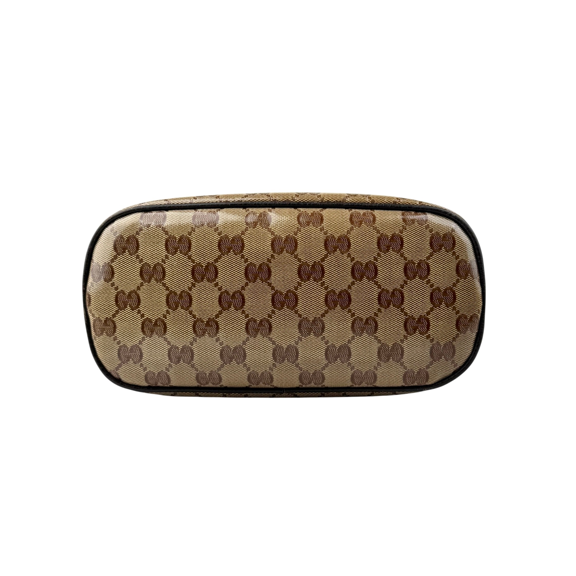 Pre-owned Gucci Brown GG Crystal Canvas Dome Handbag Small