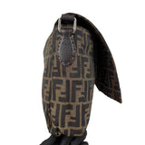 Pre-owned Fendi Zucca Brown Leather Messenger Bag