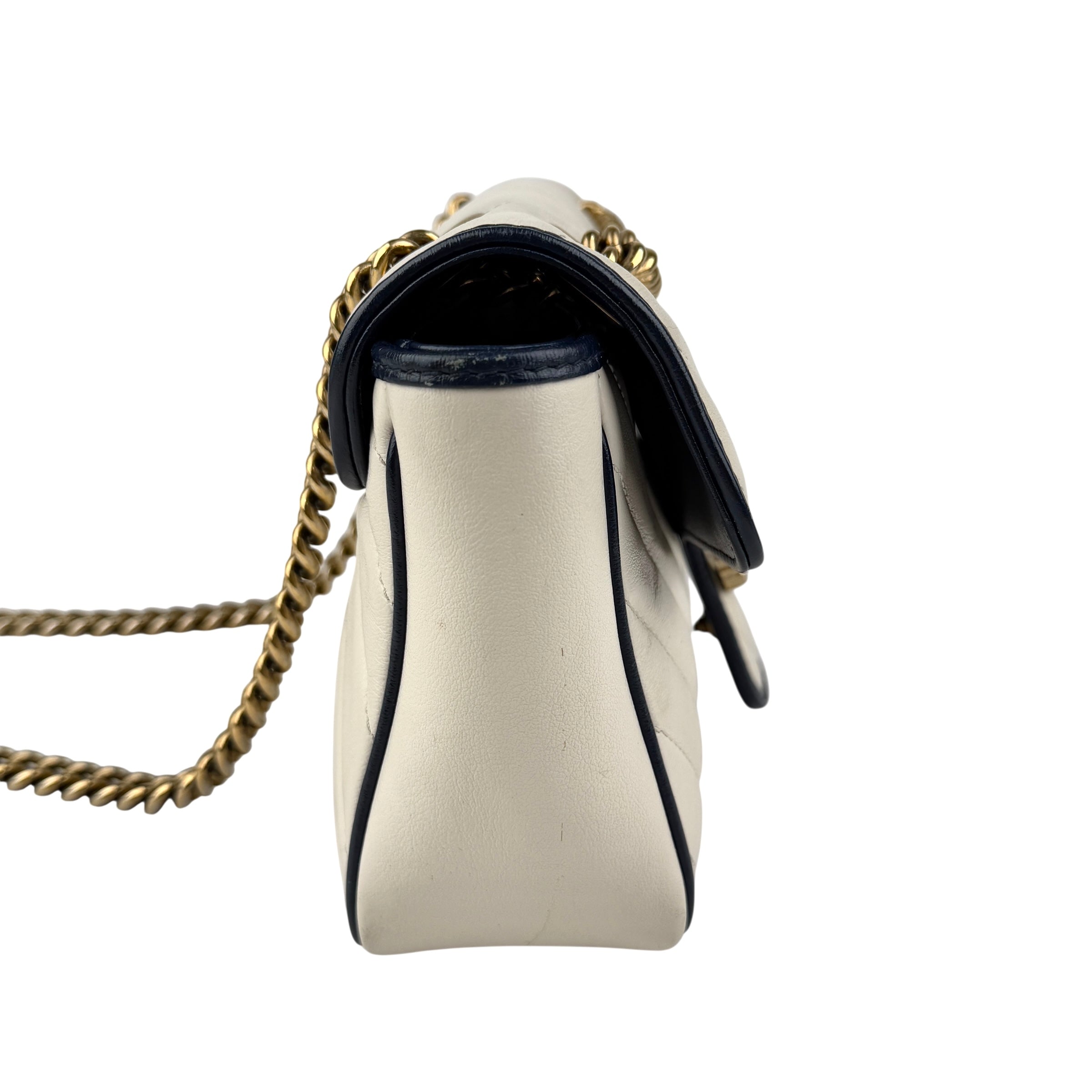 Pre-owned Gucci Matelasse Diagonal Torchon GG Marmont Shoulder Bag