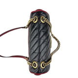 Gucci Black/RedQuilted Leather Marmont Torchon Flap Bag