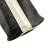 Celine Drawstring Bag Triomphe Canvas White Calfskin