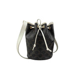 Celine Drawstring Bag Triomphe Canvas White Calfskin