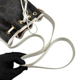 Celine Drawstring Bag Triomphe Canvas White Calfskin