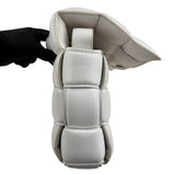 Pre-owned Bottega Veneta White Nappa Leather Maxi Weave Padded Cassette bag