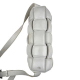 Pre-owned Bottega Veneta White Nappa Leather Maxi Weave Padded Cassette bag