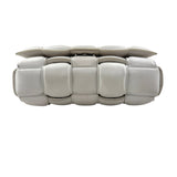 Pre-owned Bottega Veneta White Nappa Leather Maxi Weave Padded Cassette bag