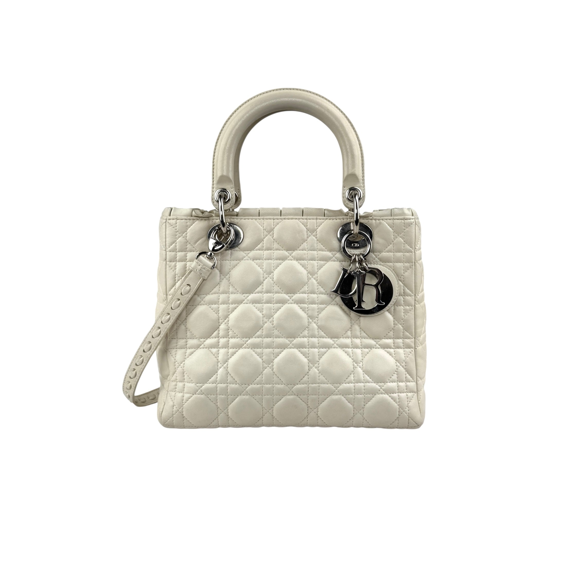 Pre-owned Dior Lady Medium Shoulder Bag White shoulder bag main image