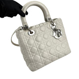 Pre-owned Dior Lady Medium Shoulder Bag White shoulder bag