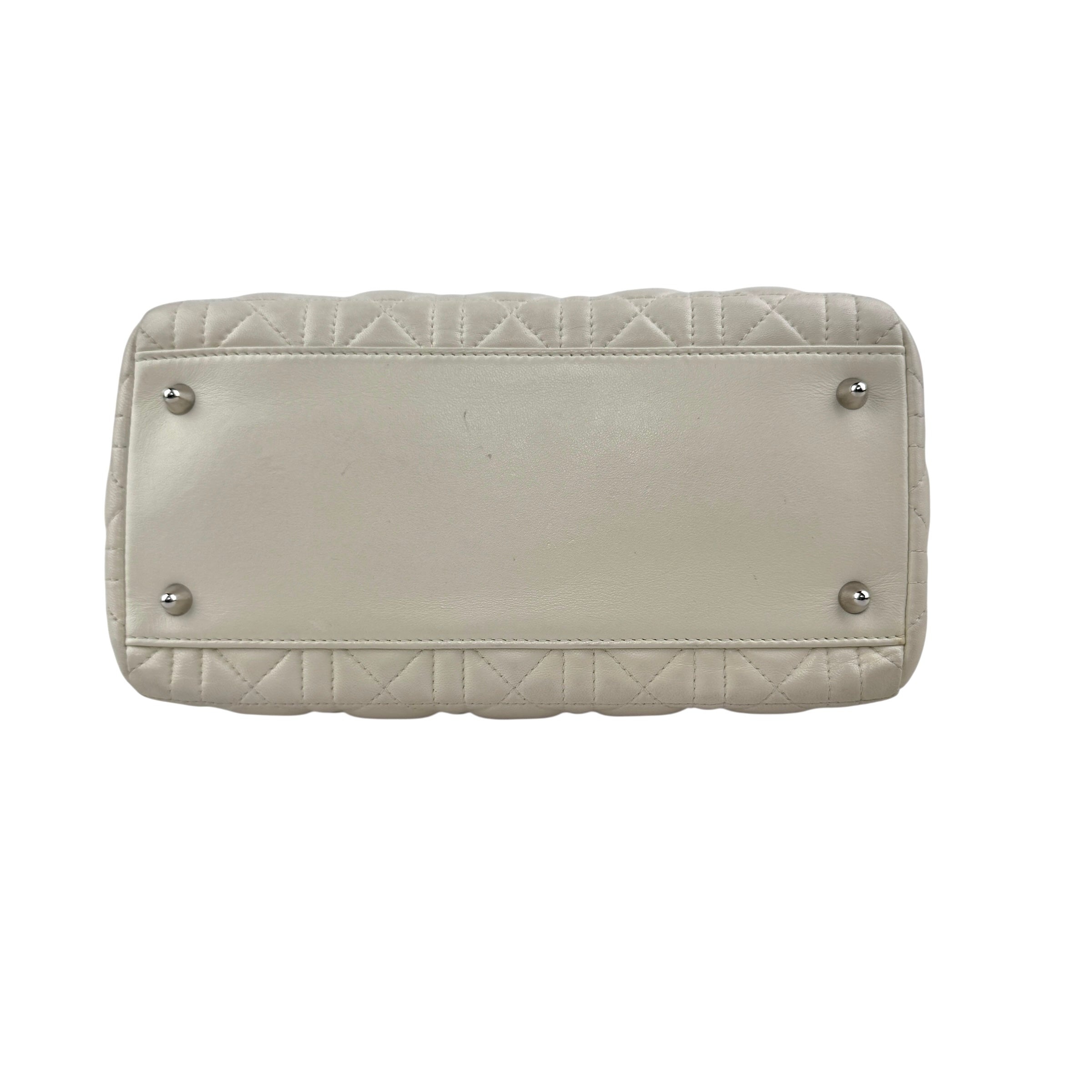 Pre-owned Dior Lady Medium Shoulder Bag White shoulder bag