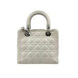 Pre-owned Dior Lady Medium Shoulder Bag White shoulder bag back view