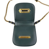 Pre-owned prada pionniere city green leather crossbody bag front