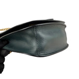 Pre-owned prada pionniere city green leather crossbody bag front