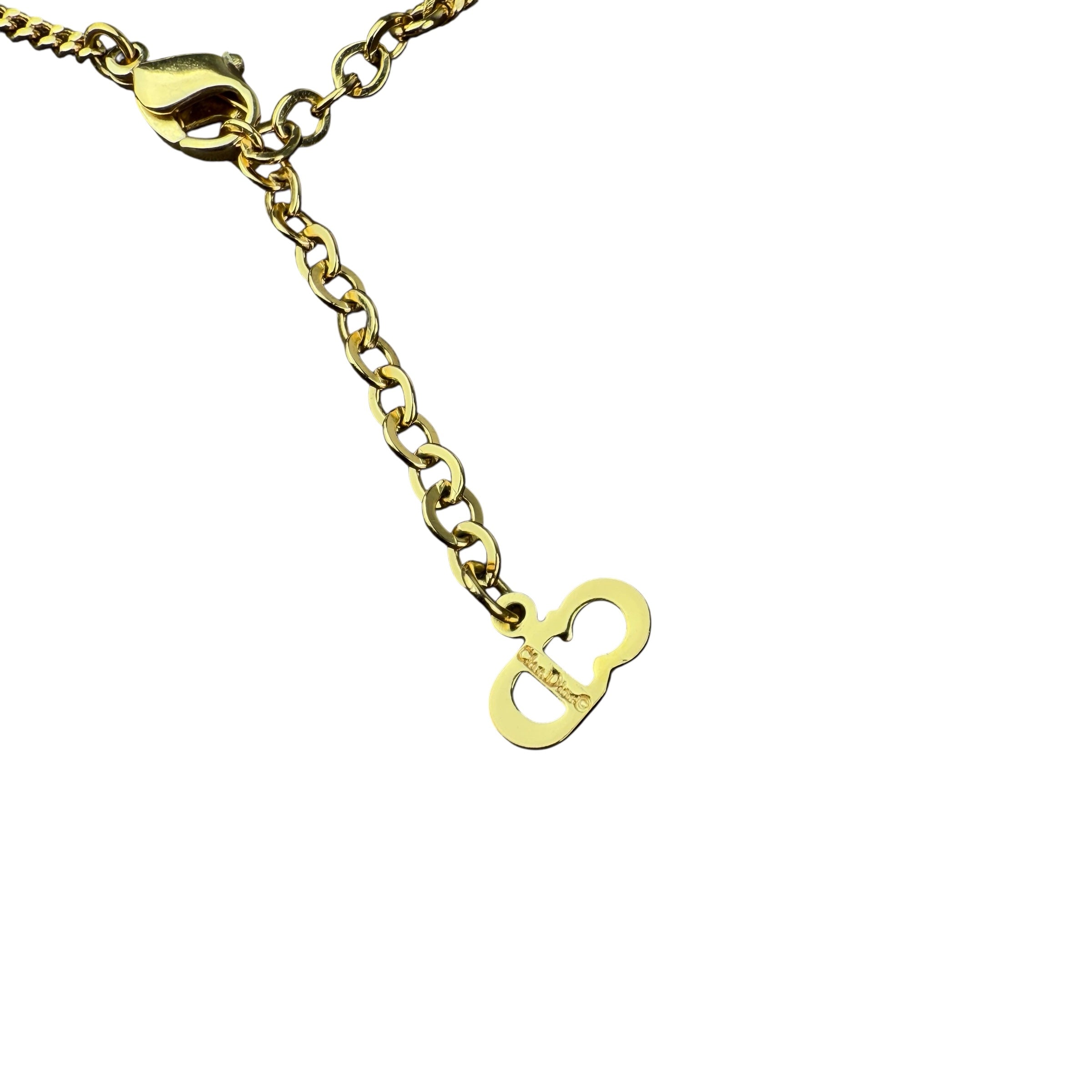 Dior Gold Crystal CD Necklace