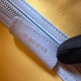 Dior Lady Dior model handbag in Bleu Pale, yellow and grey leather cannage