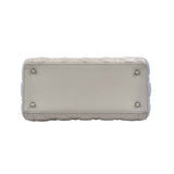 Dior Lady Dior model handbag in Bleu Pale, yellow and grey leather cannage