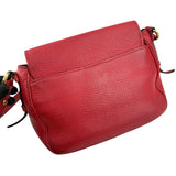Prada Red Leather Buckle Flap Shoulder Bag