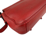 Pre-owned Prada Red Leather Buckle Flap Shoulder Bag