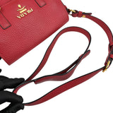 Pre-owned Prada Red Leather Buckle Flap Shoulder Bag