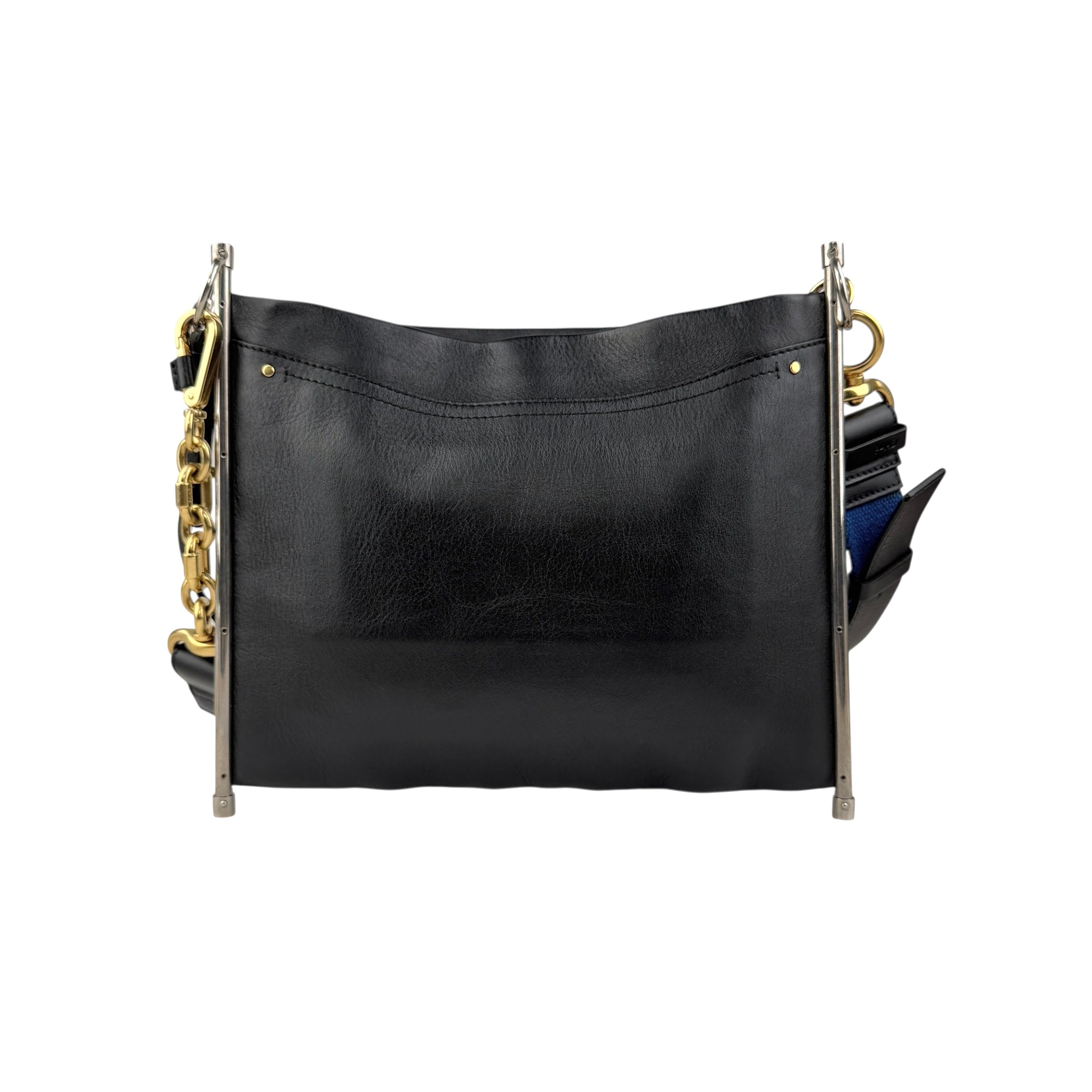 Pre-owned Chloé Chloe Black Quilted Leather Metal Roy Shoulder Bag shoulder bag