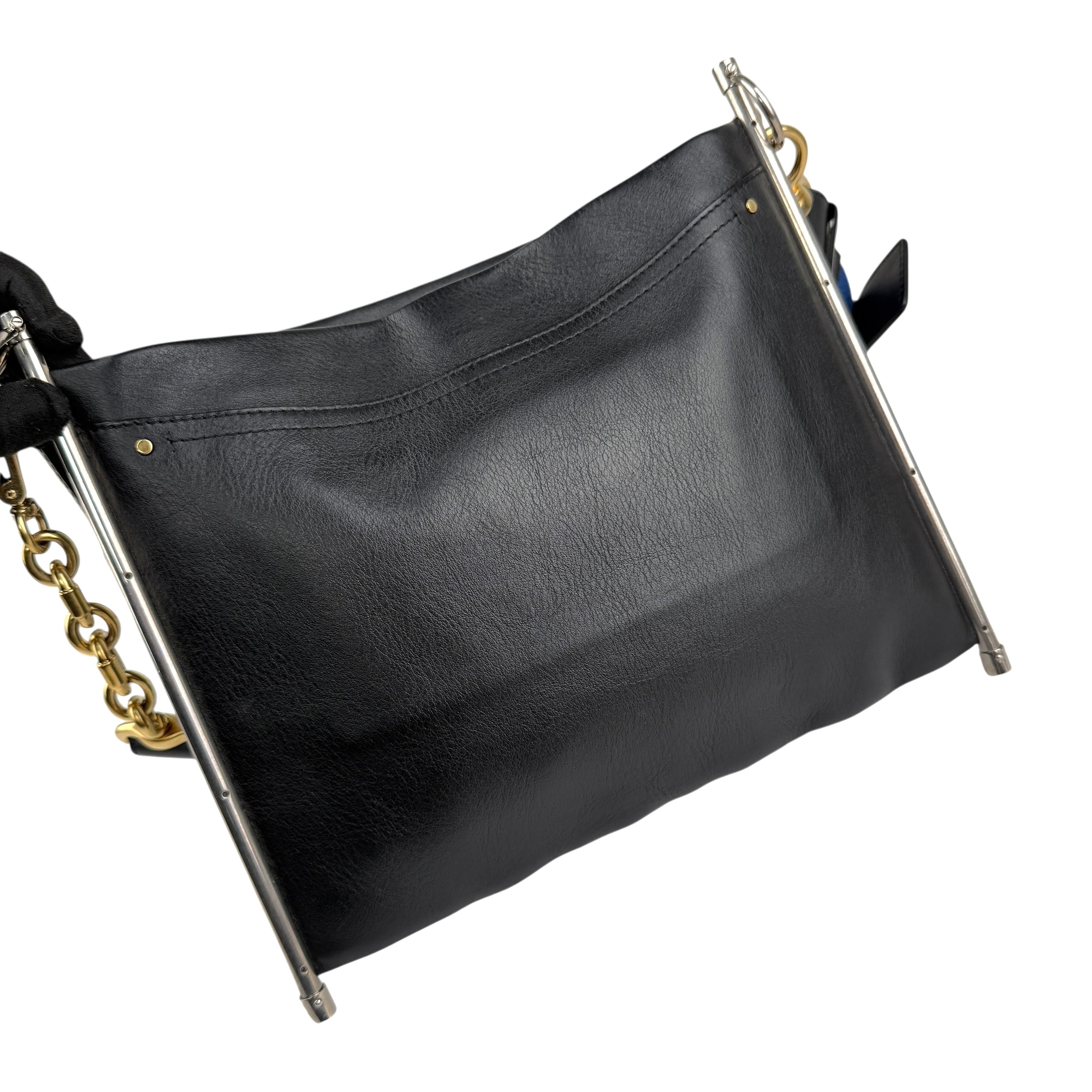 Pre-owned Chloé Chloe Black Quilted Leather Metal Roy Shoulder Bag shoulder bag