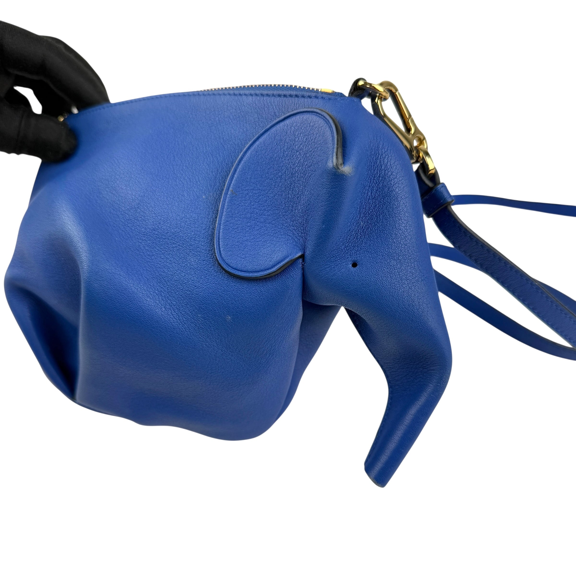 Pre-owned Loewe Animals Blue Leather Elephant Shoulder Bag shoulder bag