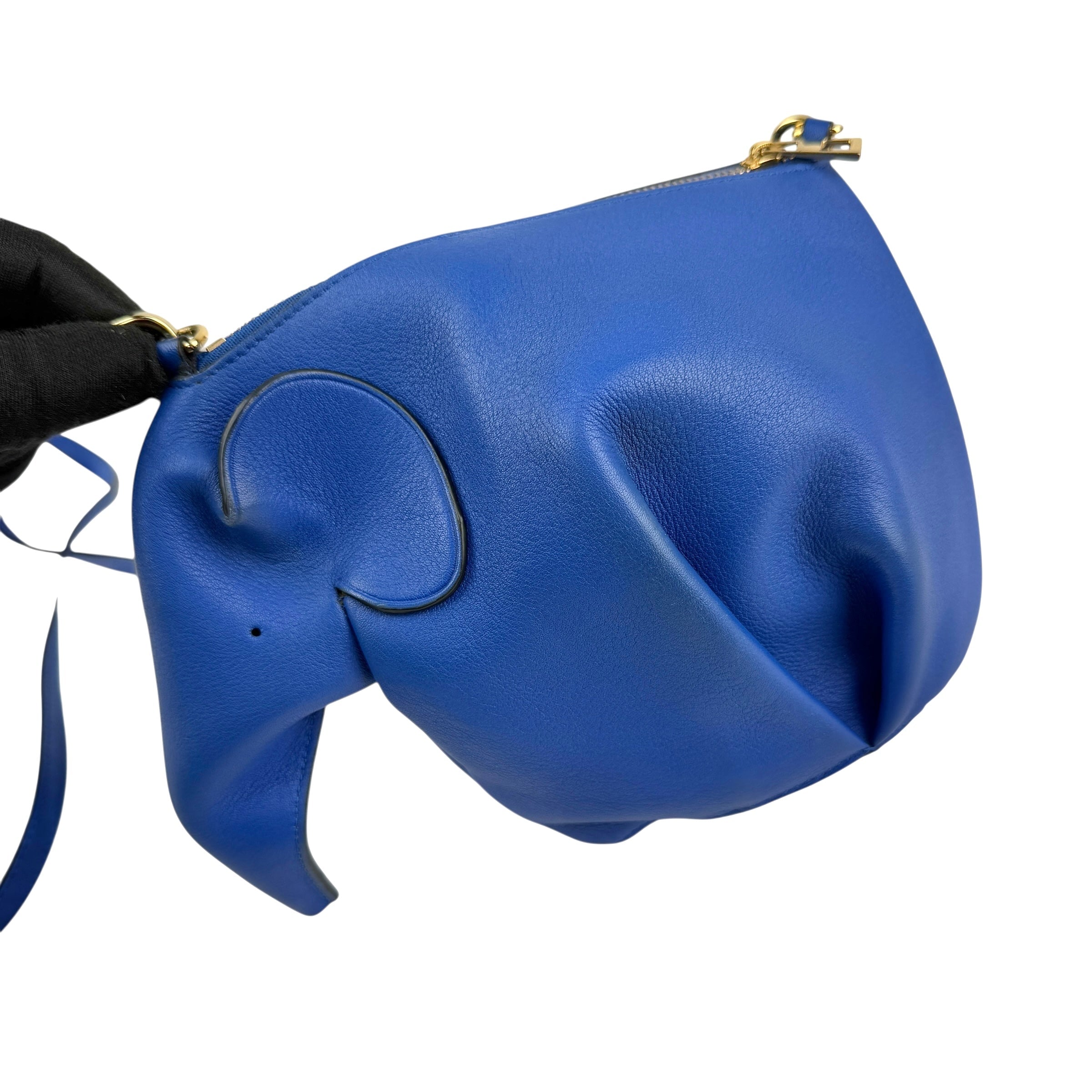 Pre-owned Loewe Animals Blue Leather Elephant Shoulder Bag shoulder bag