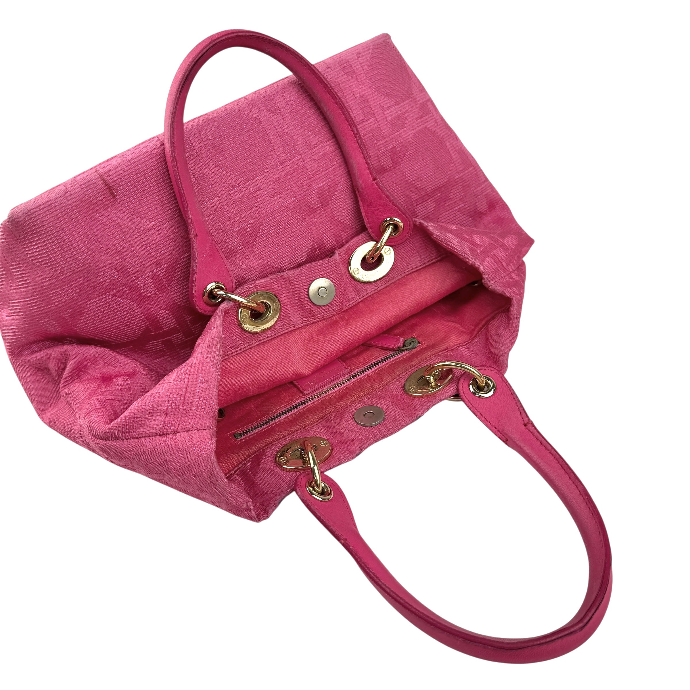 Pre-owned Dior Pink Fabric Bag With Leather Handle bag