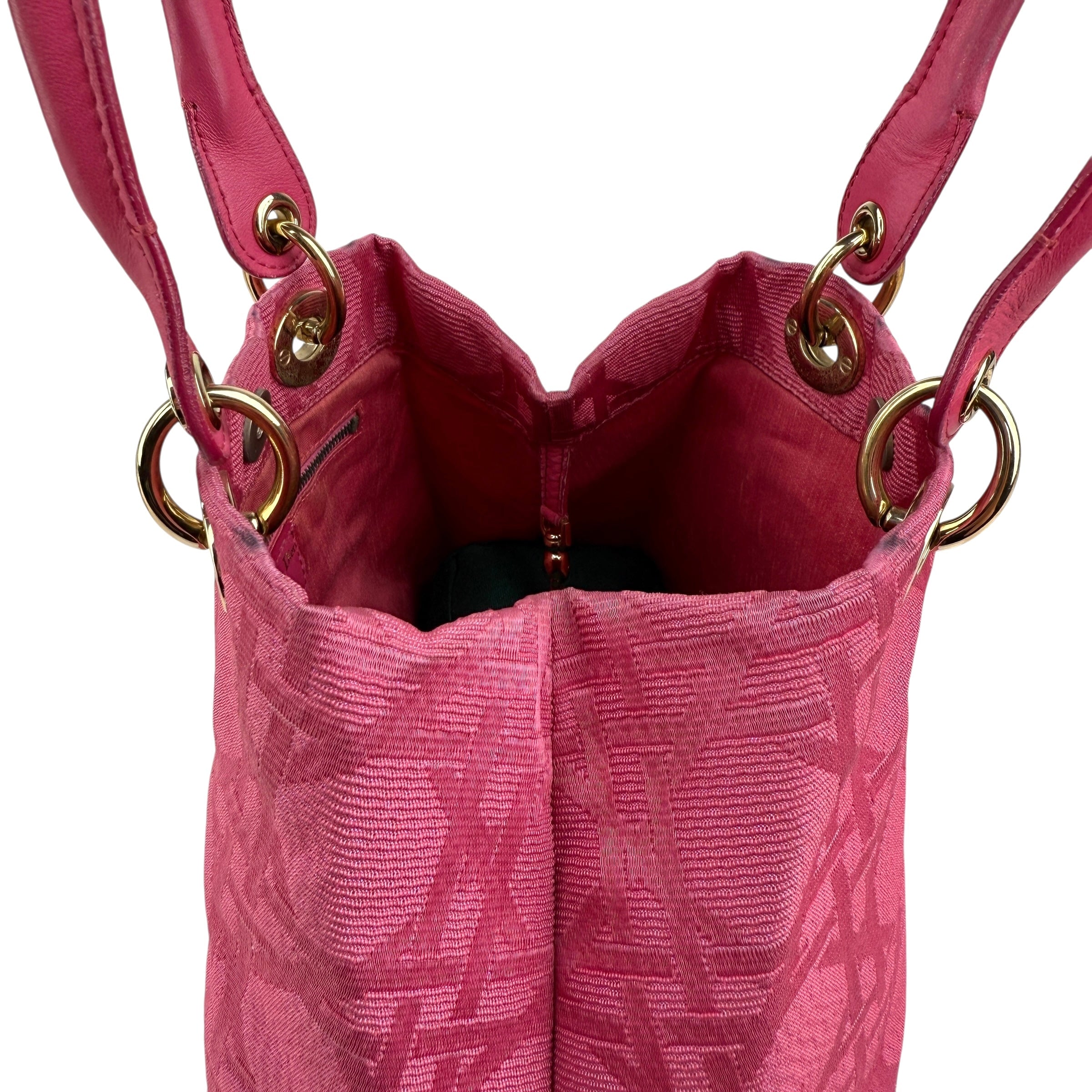 Pre-owned Dior Pink Fabric Bag With Leather Handle bag