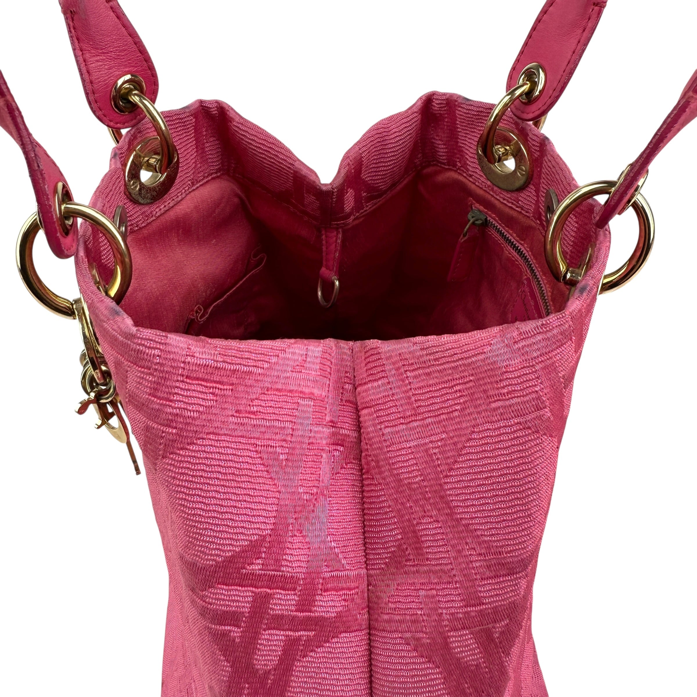 Pre-owned Dior Pink Fabric Bag With Leather Handle bag