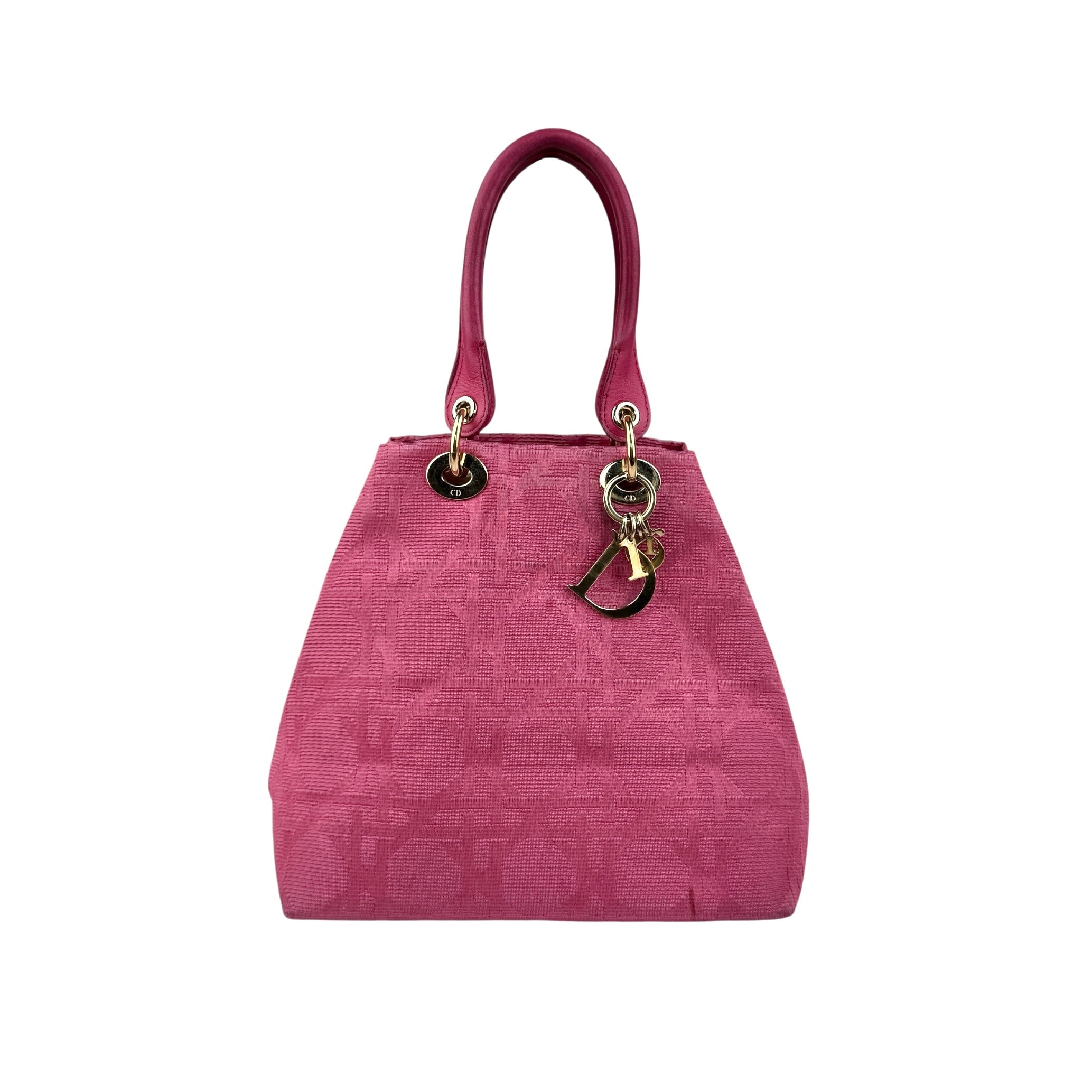 Pre-owned Dior Pink Fabric Bag With Leather Handle bag main image