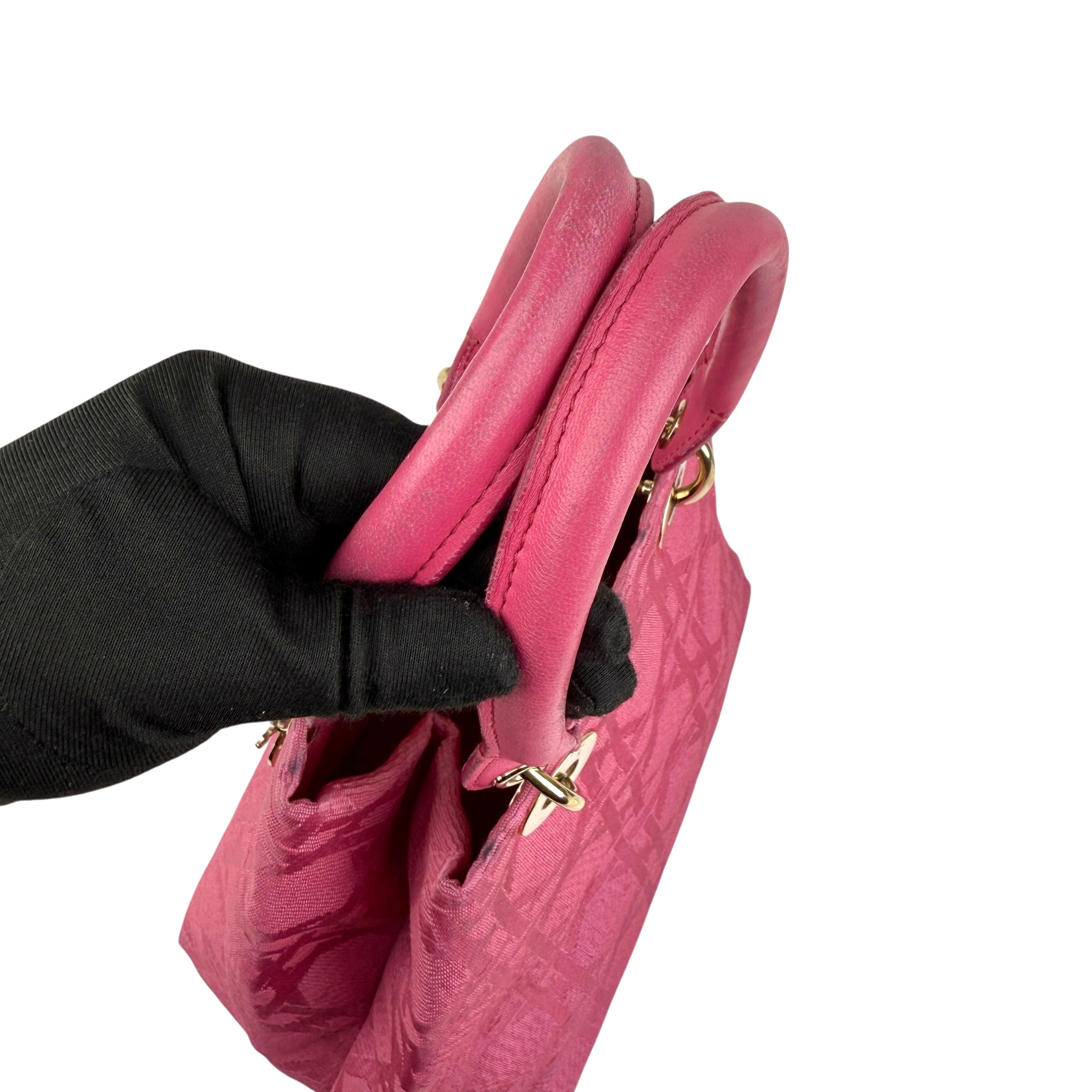 Pre-owned Dior Pink Fabric Bag With Leather Handle bag